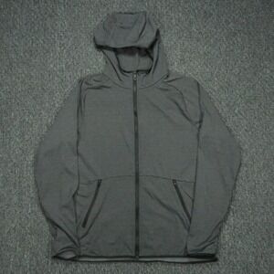 Hill City Hoodie Mens Large Gray Full Zip Pockets Long Sleeve Performance